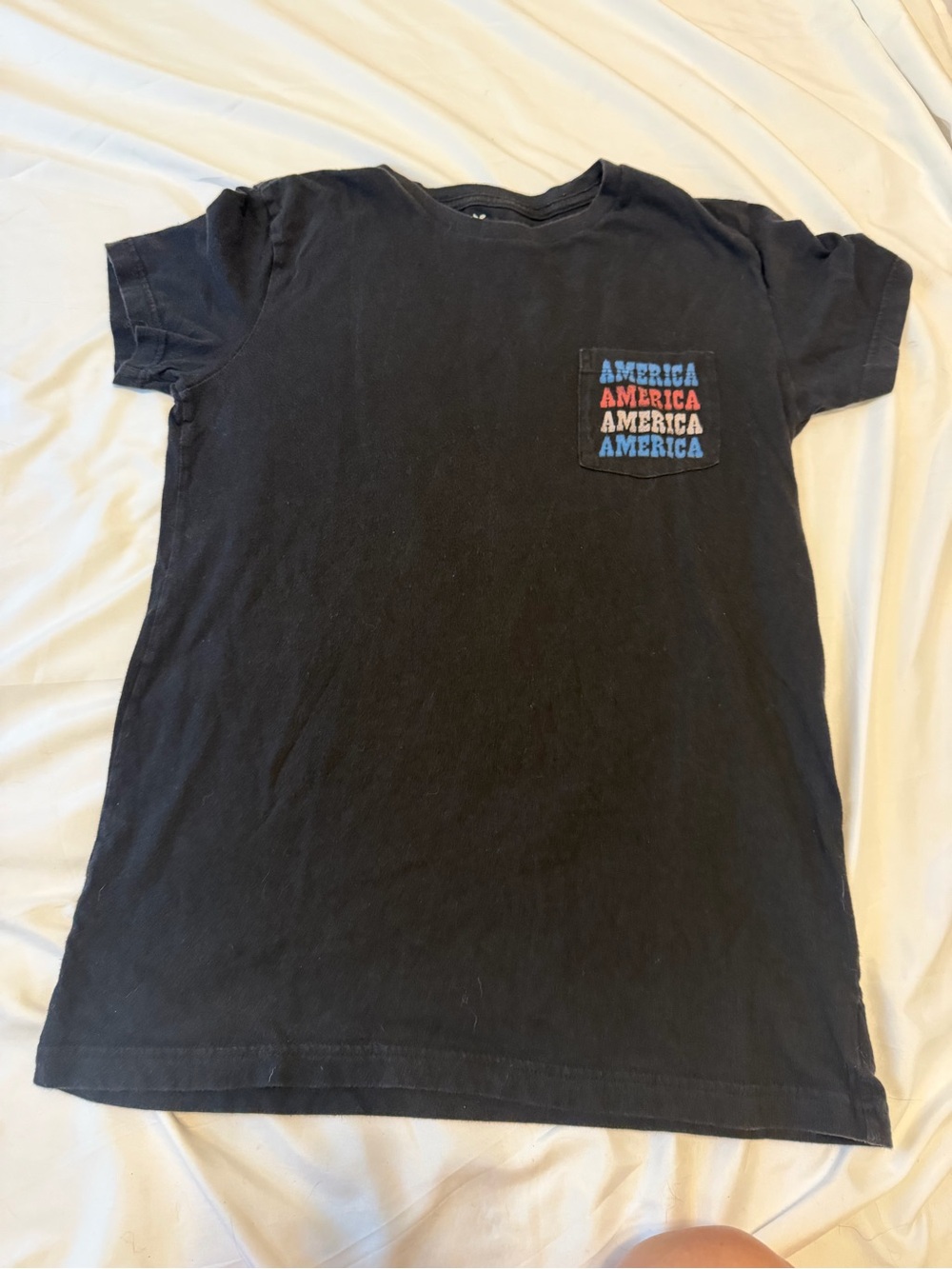 Men's Black Short-Sleeve Graphic Pocket Tee - 'America' Print